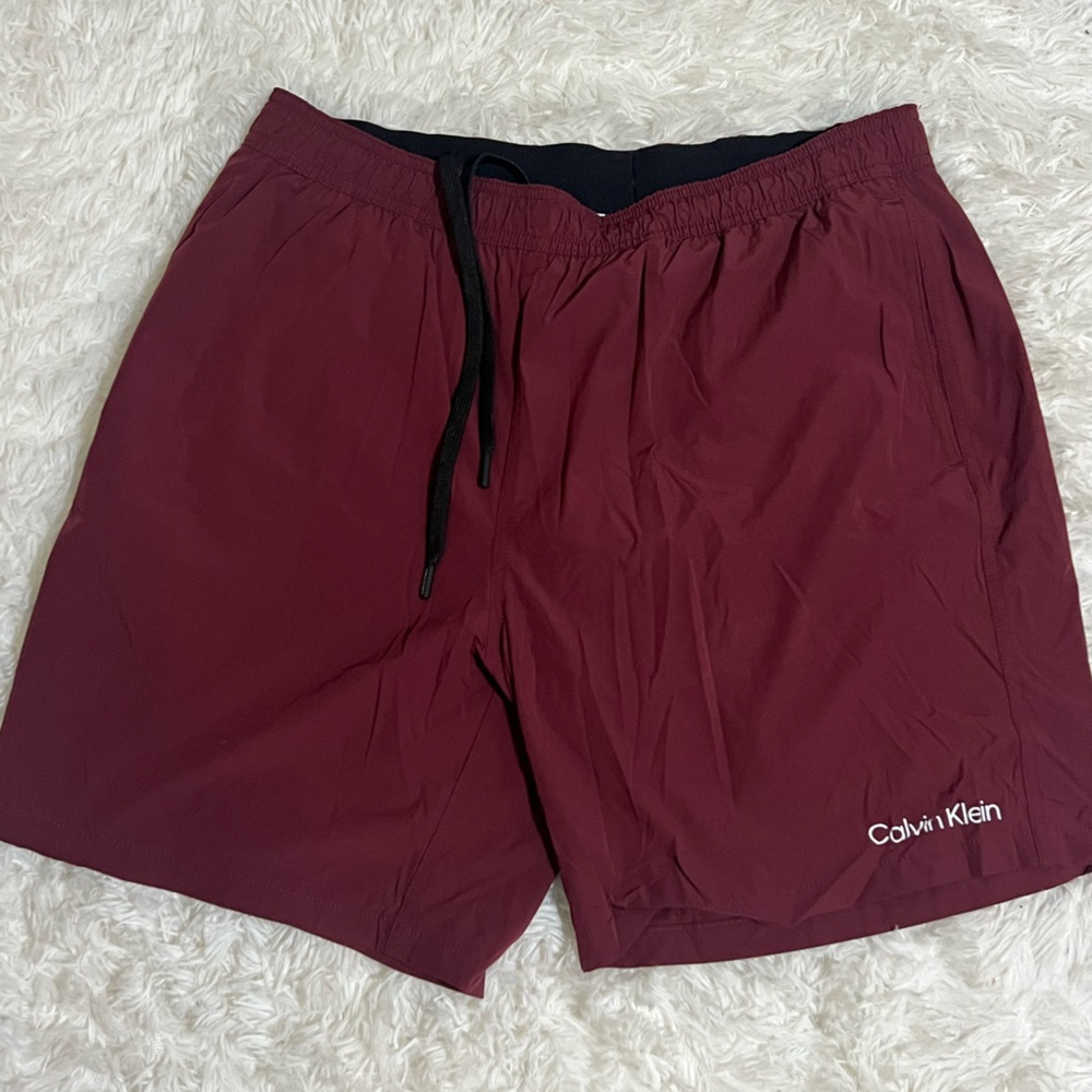 Calvin Klein Burgundy and Black Swimwear